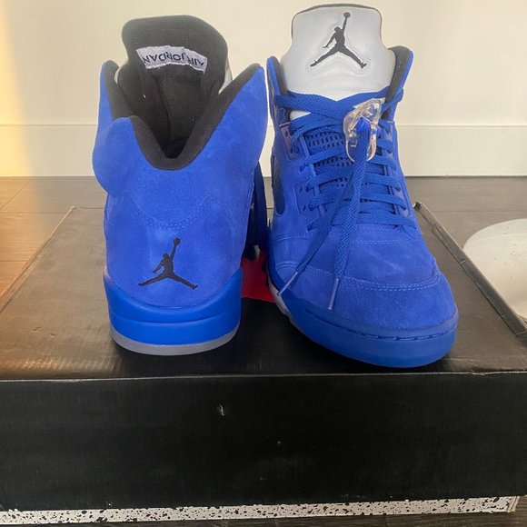 Royal Blue Air Jordan Retro 5 - Picture 4 of 5